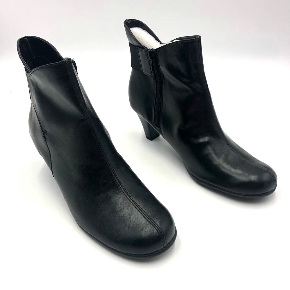Aerosoles Heelrest Womens Zipper Ankle Boots Black Size US 9